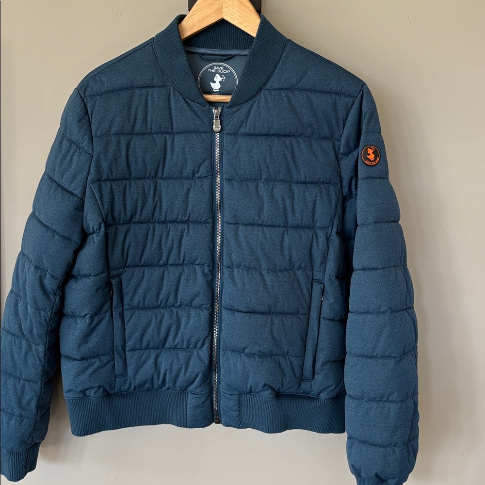 SAVE THE DUCK - Teal / Blue Quilted Bomber Jacket